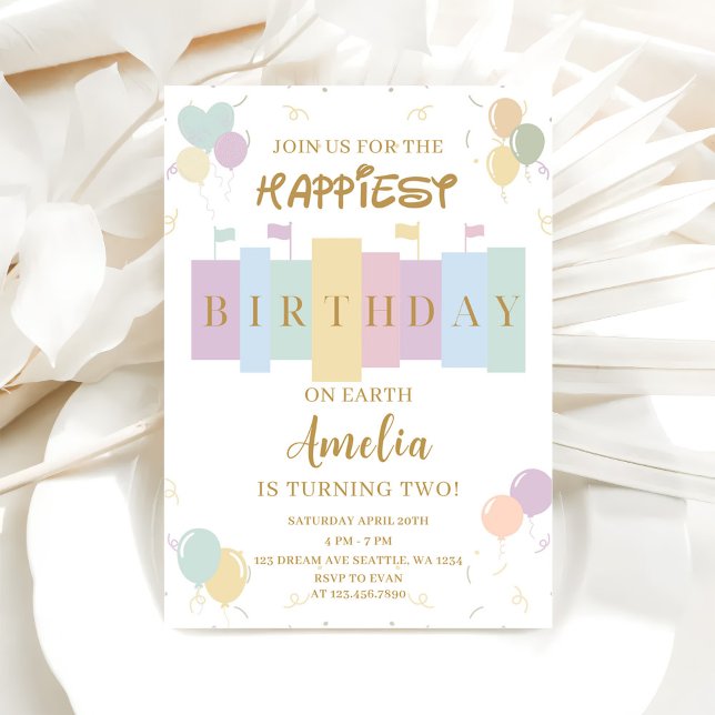 Happiest Birthday On Earth Magical Birthday Invitation (Creator Uploaded)