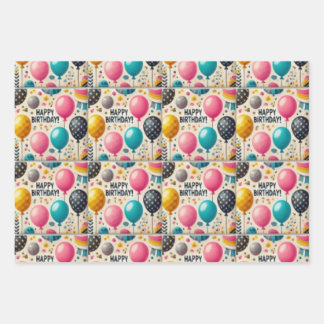 happiest birthday wrapping paper sheet