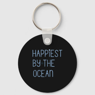 Happiest by the ocean beach love vacation summer key ring