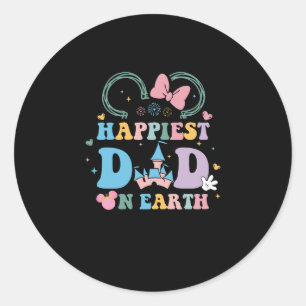 Happiest Dad On Earth Funny Happy Father's Day Classic Round Sticker