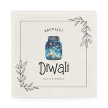 Happiest Diwali watercolour stars customisable