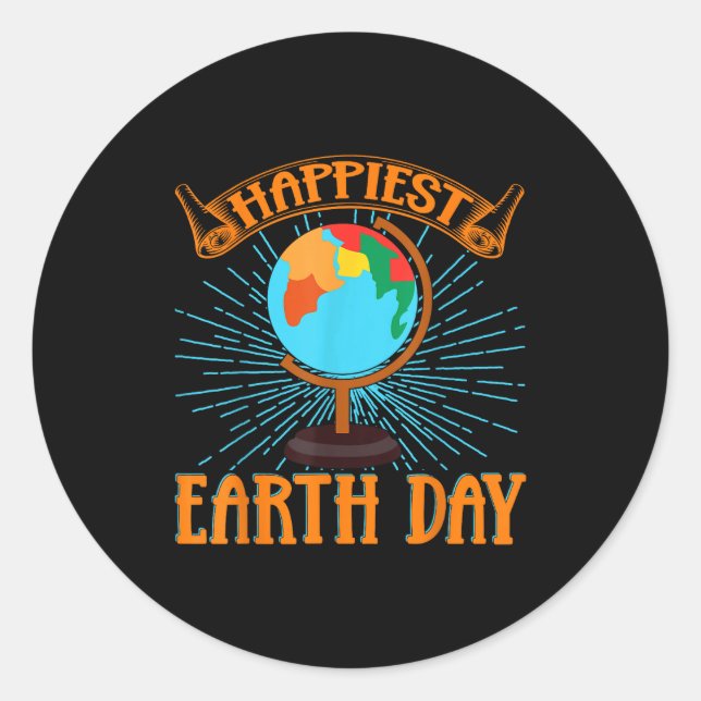 Happiest Earth Day  Classic Round Sticker (Front)