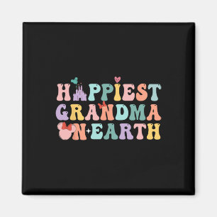Happiest Grandma On Earth Groovy Mum Mother's Day Magnet