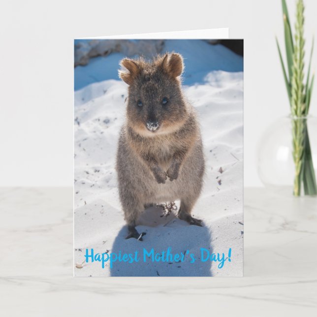 Happiest Happy Mother's Day Cute Quokka Beach Card (Front)