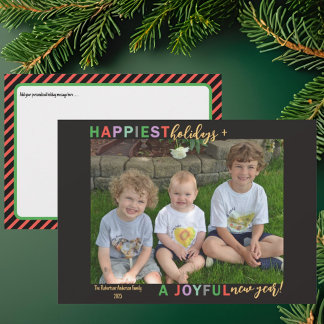 Happiest Holidays & A Joyful New Year Photo Holiday Card