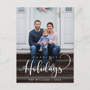 Happiest Holidays, Christmas Greeting Family Photo Postcard