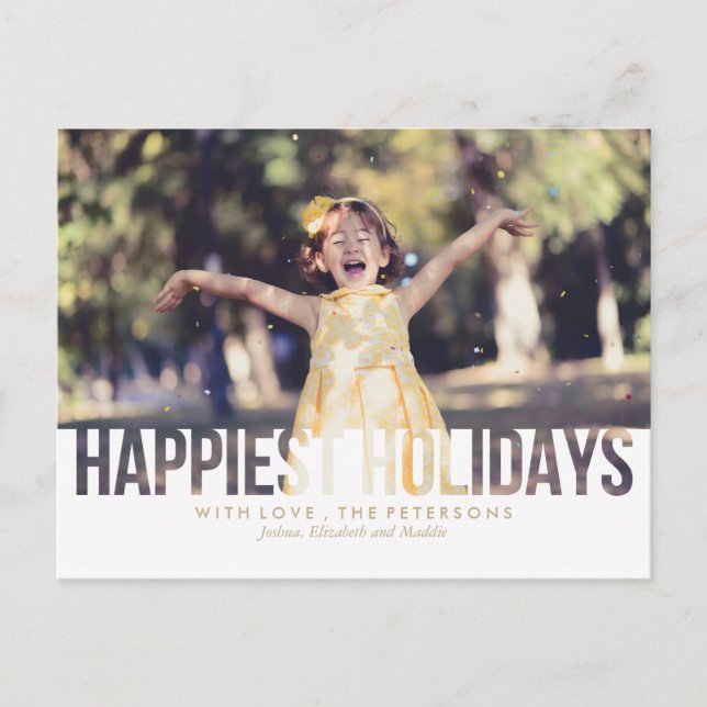 Happiest Holidays Christmas Greeting Holiday Postcard (Front)