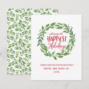 Happiest holidays corporate business christmas hol holiday card