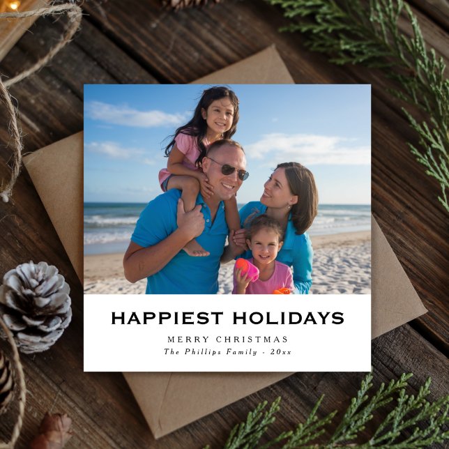 Happiest Holidays Family Beach Christmas Card (Creator Uploaded)
