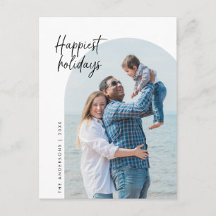 Happiest Holidays, Family Photo, Arch Frame Postcard