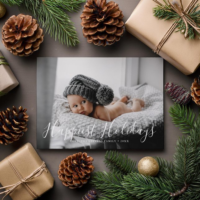 Happiest Holidays Family Photo Christmas Holiday Card (Creator Uploaded)