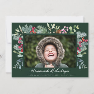 happiest holidays frame green christmas card