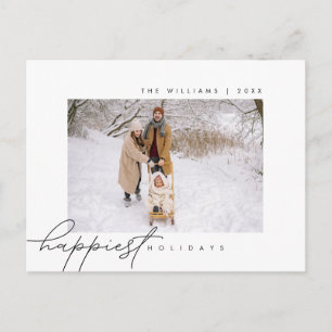 Happiest Holidays, Merry Christmas, Family Photo Postcard