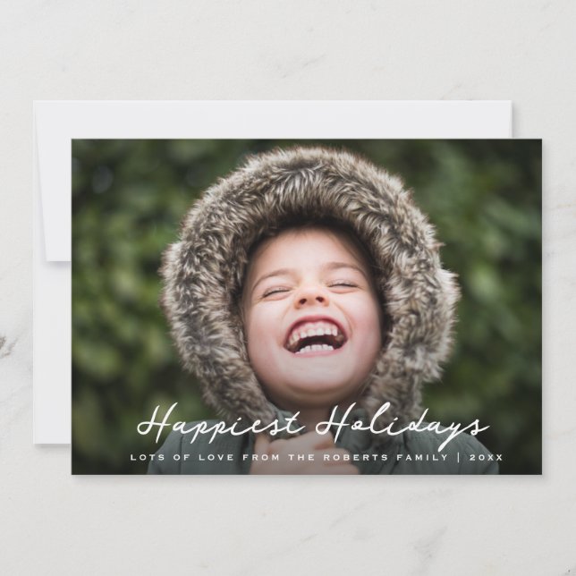 happiest holidays modern christmas card (Front)
