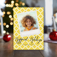 Happiest Holidays Modern Quatrefoil Pattern Photo