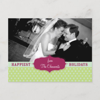 "Happiest Holidays" Photo Christmas Postcard