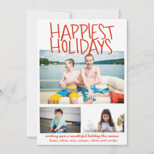 Happiest Holidays Red Holiday Card