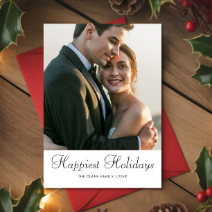 Happiest Holidays Romantic Couple Christmas Card