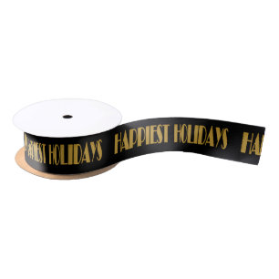 happiest holidays satin ribbon