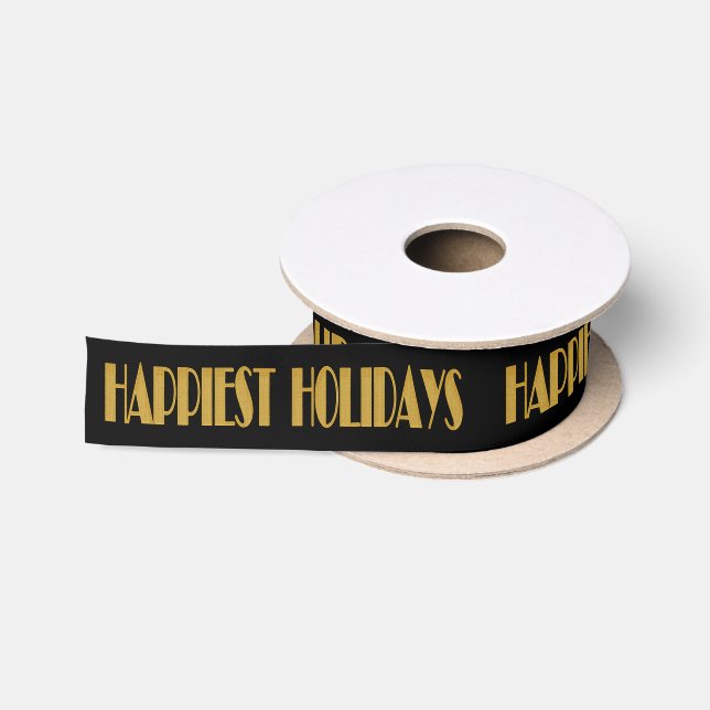 happiest holidays satin ribbon (Spool)