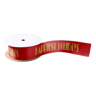 happiest holidays satin ribbon