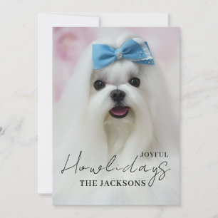 Happiest Howlidays Dog Photo Holiday Greeting Card
