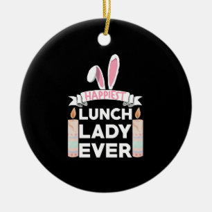 Happiest Lunch Lady Ever Easter Day Ceramic Tree Decoration