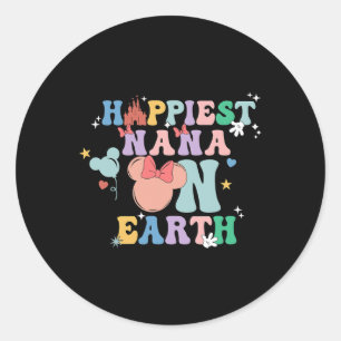 Happiest Nana On Earth Groovy Mum Mother's Day Classic Round Sticker