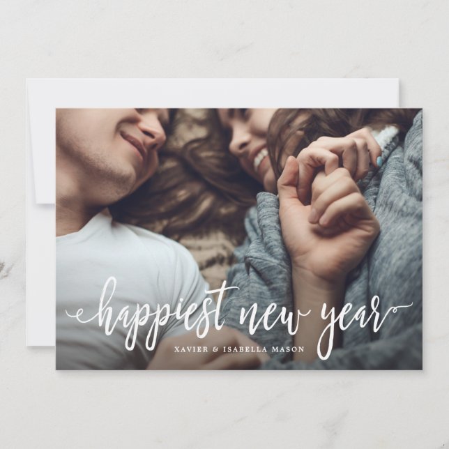 Happiest New Year Holiday Photo Card (Front)