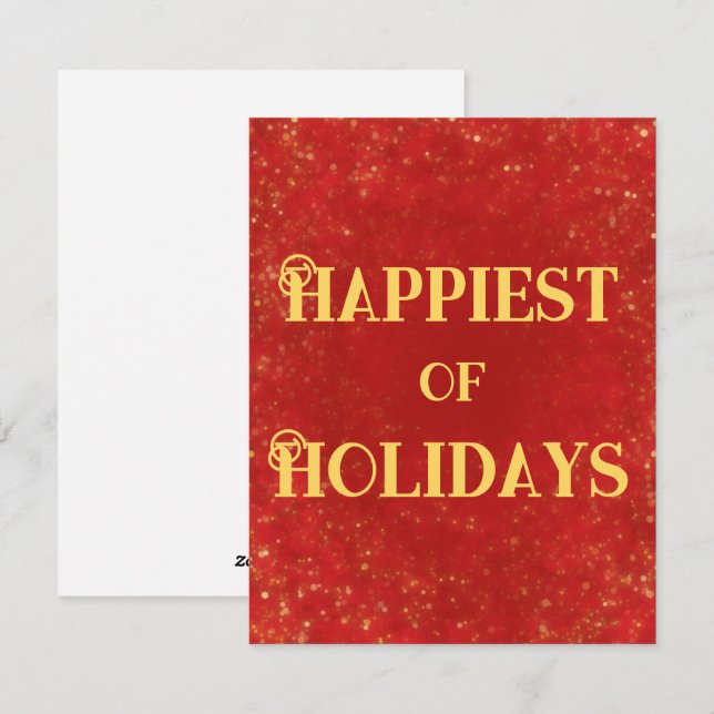 Happiest of Holidays Flat Blank Christmas Card (Front/Back)