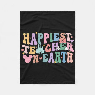 Happiest Teacher On Earth National Teacher's Day M Fleece Blanket