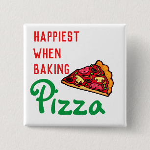 Happiest when baking 15 cm square badge