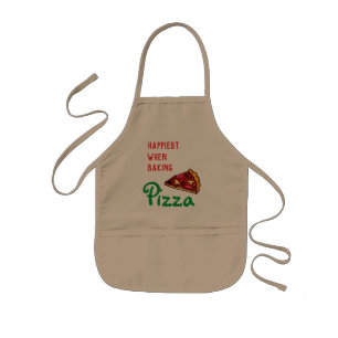  Happiest  when   baking Pizza  Kids' Apron