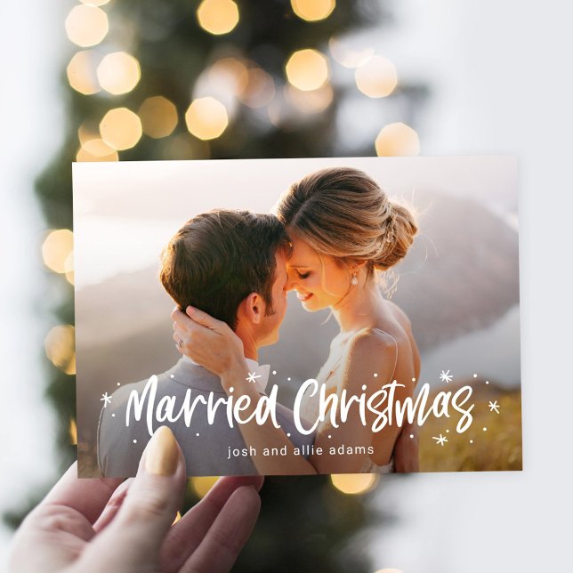Happily Drawn Married Christmas Photo Card (Creator Uploaded)