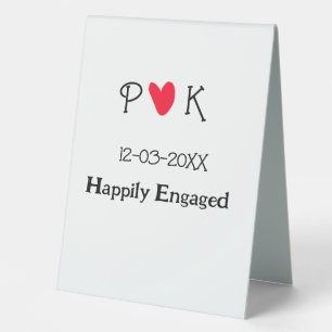 Happily Engaged add couple name letter date year h