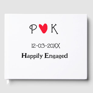 Happily Engaged add couple name letter date year h Guest Book