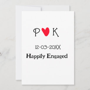 Happily Engaged add couple name letter date year h Holiday Card