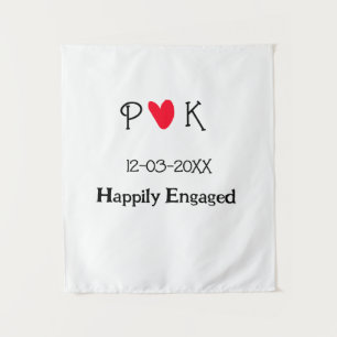 Happily Engaged add couple name letter date year h Tapestry
