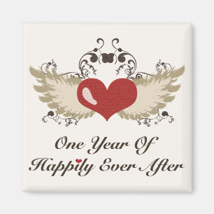 Happily Ever After 1st Anniversary Wedding Magnet