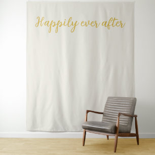 Happily Ever After Alabaster White Gold Backdrop  Tapestry