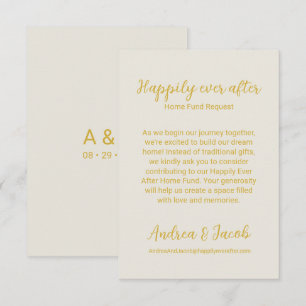 Happily Ever After Alabaster White Gold Home Fund Enclosure Card