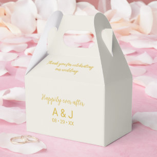 Happily Ever After Alabaster White Gold Monogram Favour Box