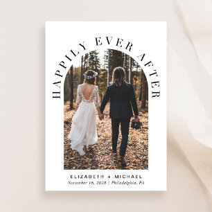 Happily Ever After Arch Photo Wedding Announcement