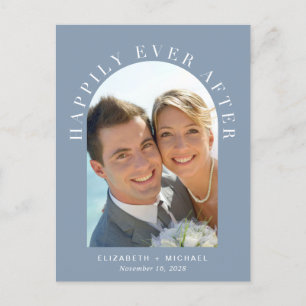 Happily Ever After Arch Photo Wedding Reception Announcement Postcard