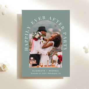 Happily Ever After Arch Photo Wedding Reception Invitation
