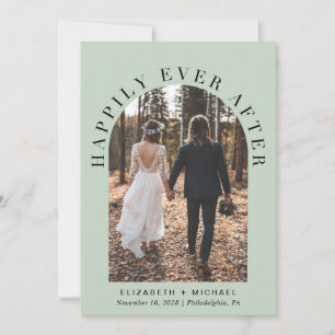 Happily Ever After Arch Photo Wedding Reception Invitation
