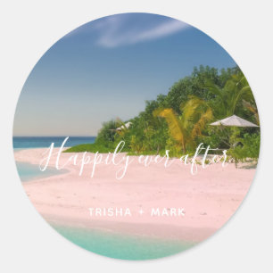 Happily Ever After Beach Wedding Favour Stickers