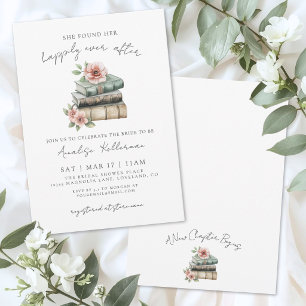 Happily Ever After Book Floral Bridal Shower Invitation