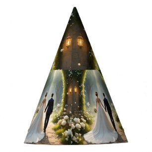 Happily Ever After Bridal Couple, Party Hats