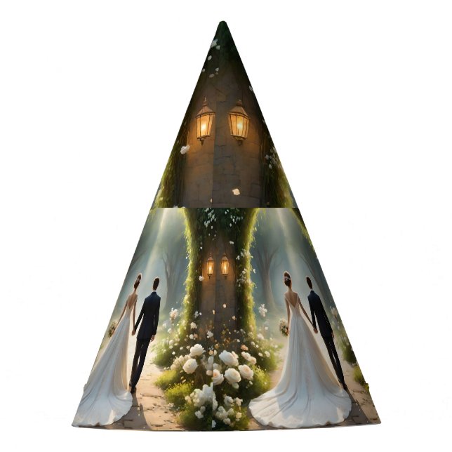 Happily Ever After Bridal Couple, Party Hats (Front)